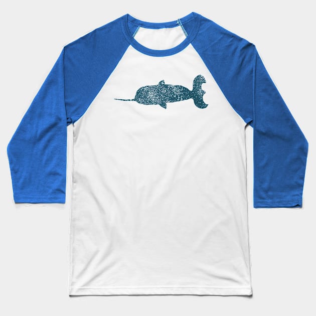 Vintage Narwhal Silhouette Baseball T-Shirt by Eric03091978